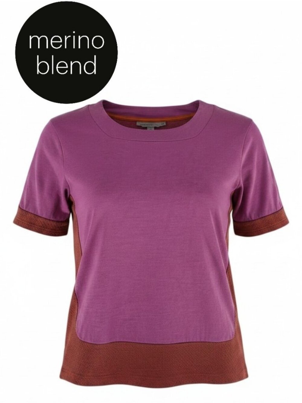 Icebreaker Short Sleeve Tee in Purple and Brown